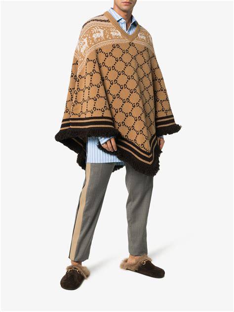 brown gucci poncho